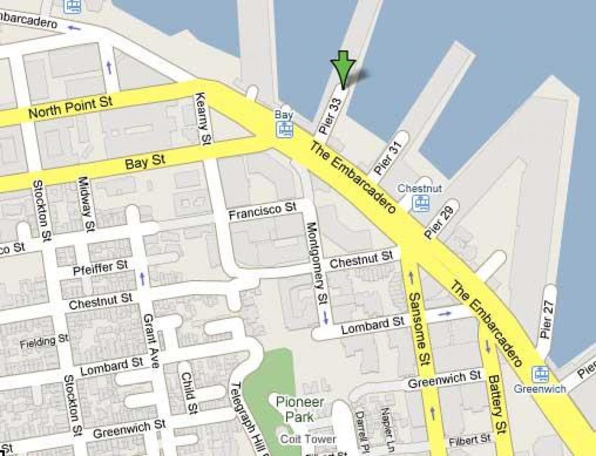 码头33旧金山的地图