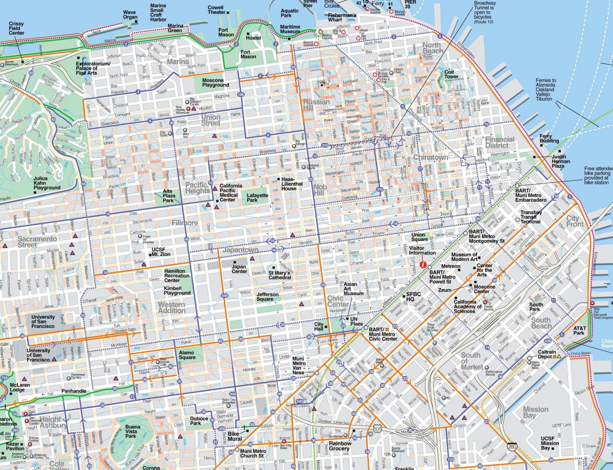 地图中详细旧金山