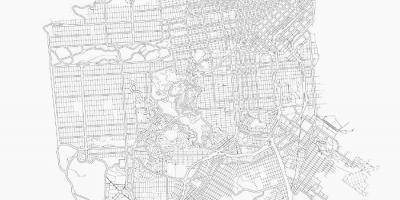 印刷地图的旧金山