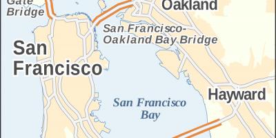 地图的旧金山金门大桥