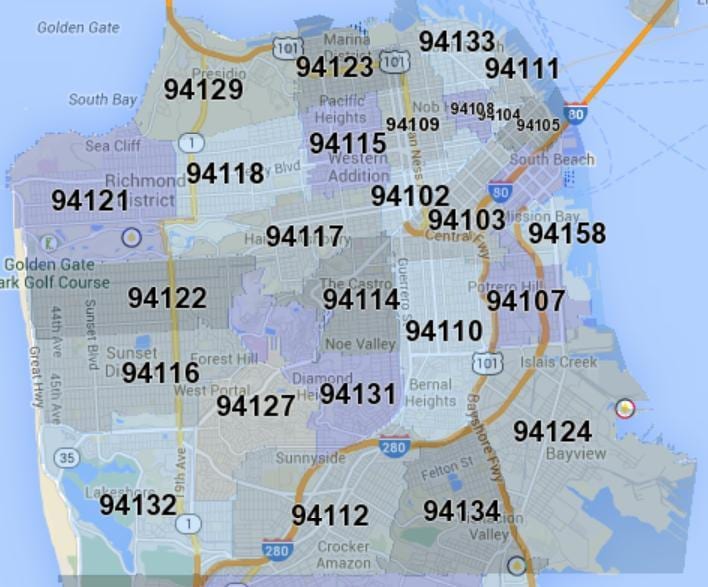 旧金山拉链地图