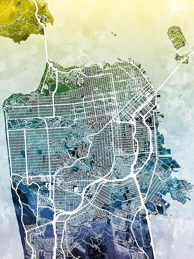 地图San Francisco市的艺术