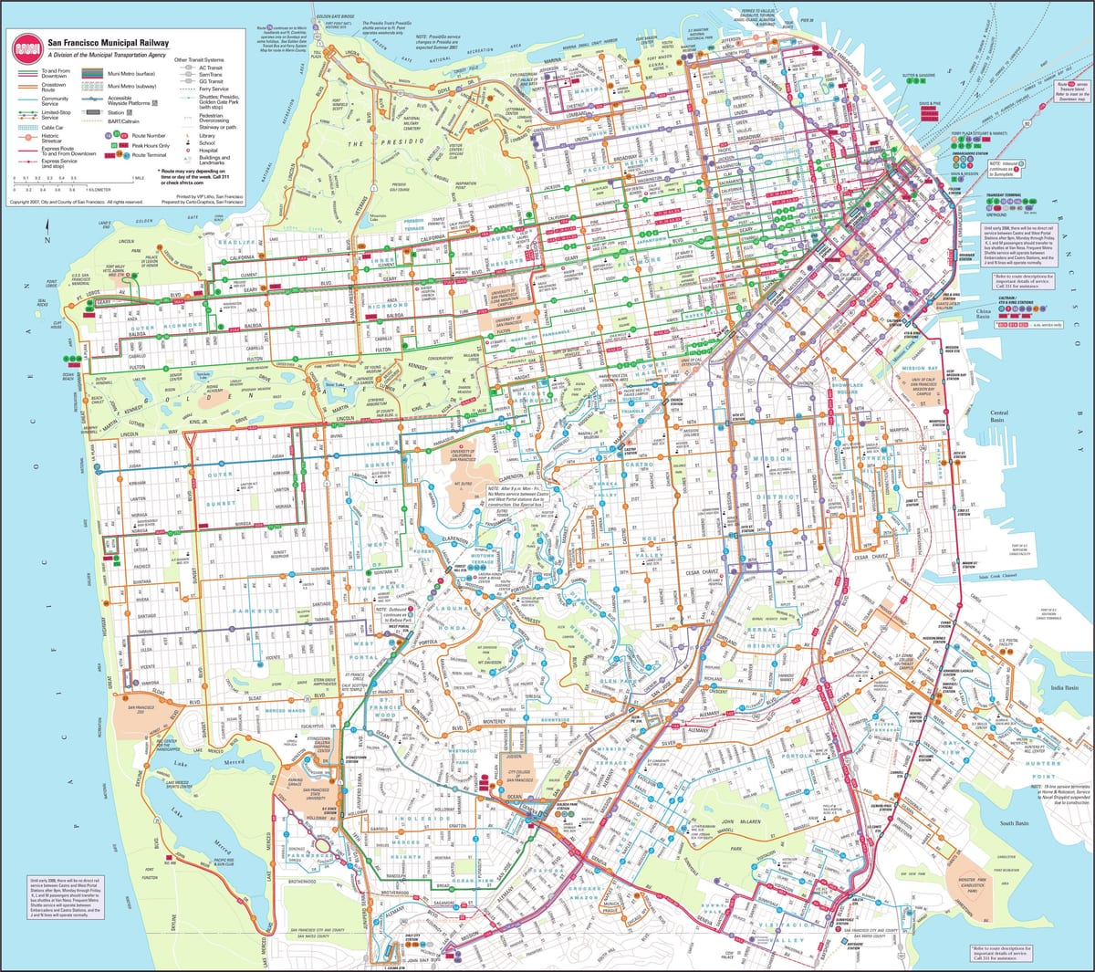 地图San Francisco市的火车