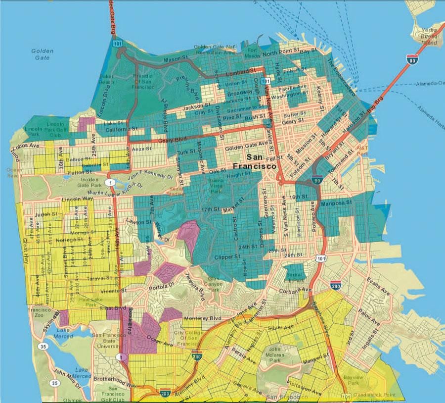 地图的旧金山gis