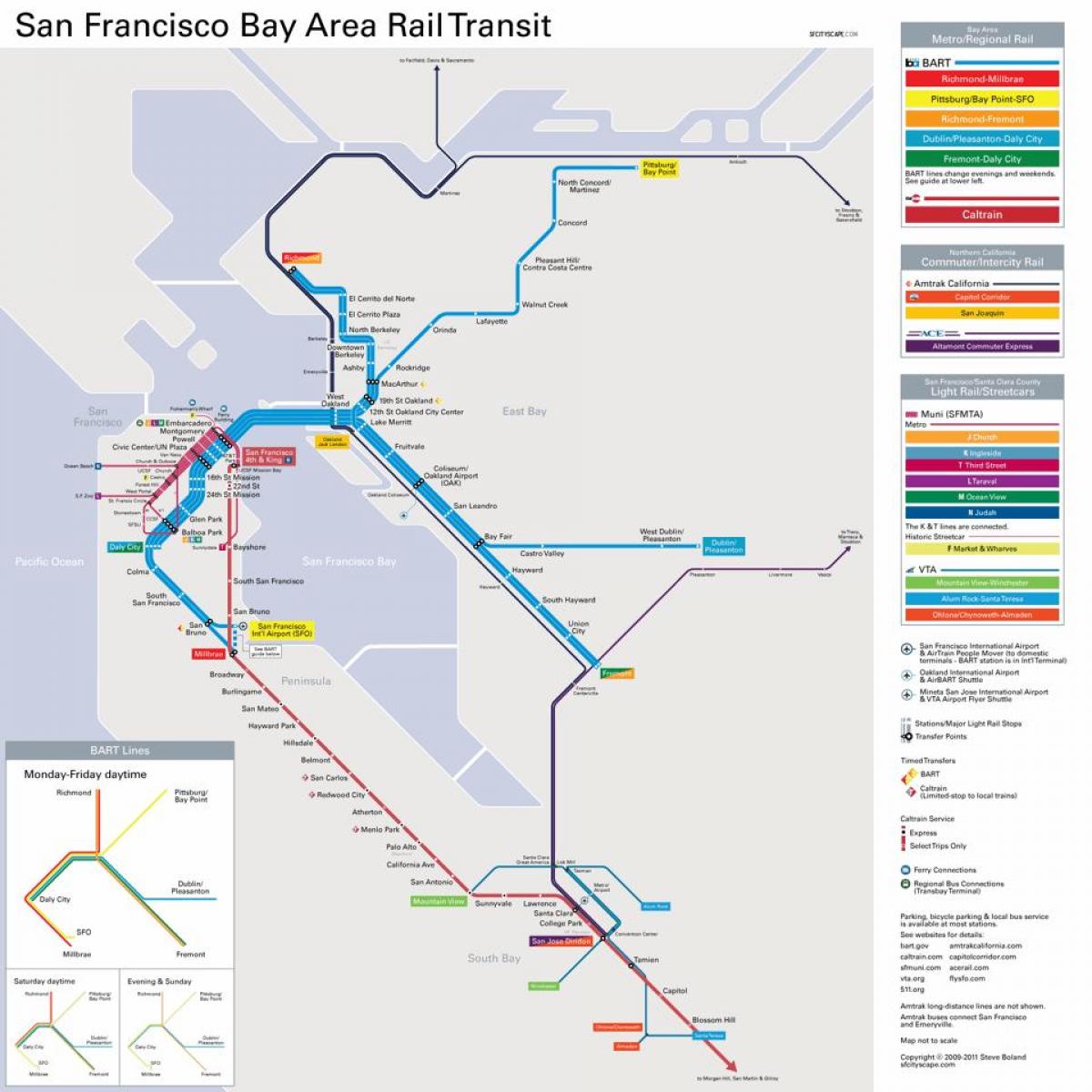 巴特站旧金山的地图