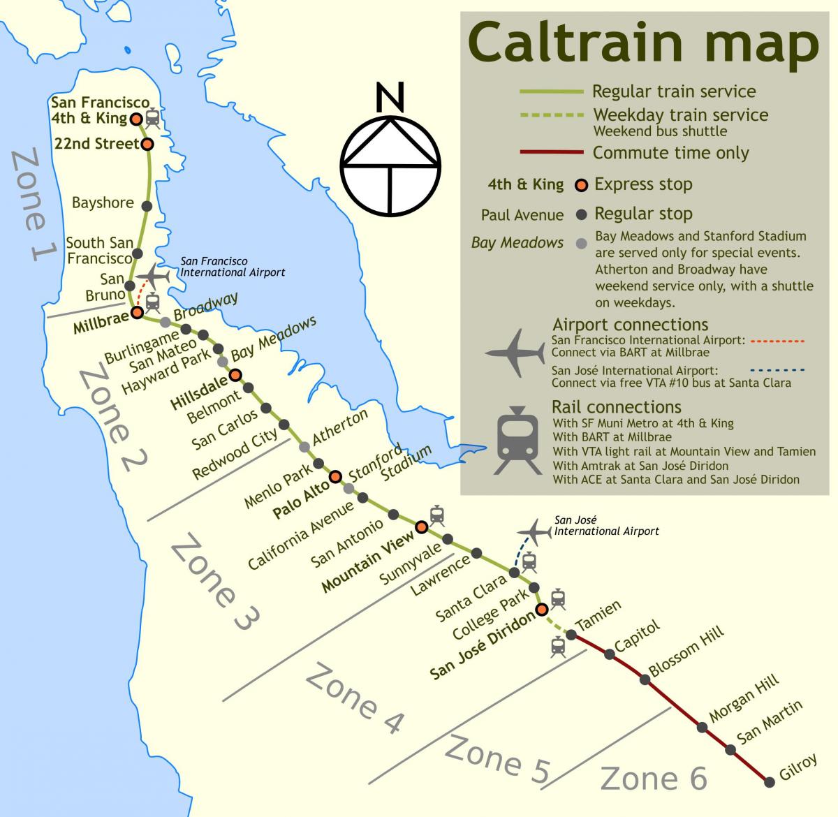 加州火车站地图