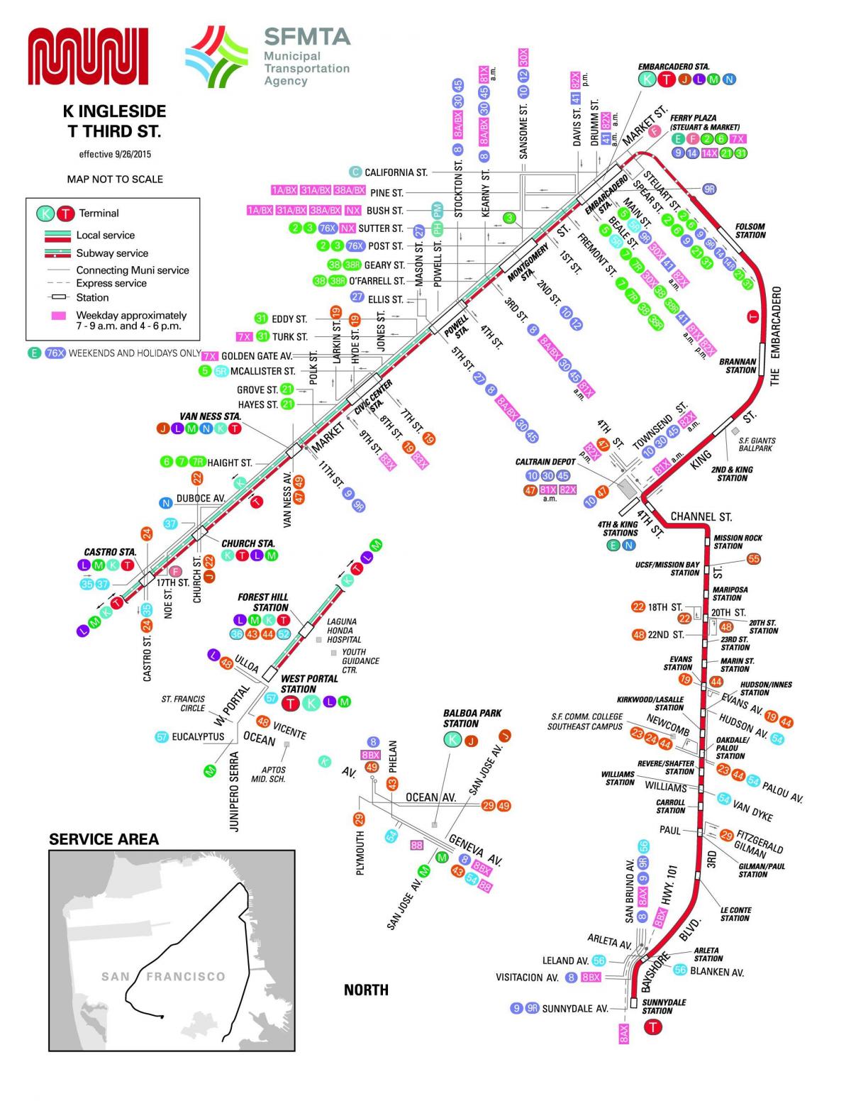 旧金山市巴士地图