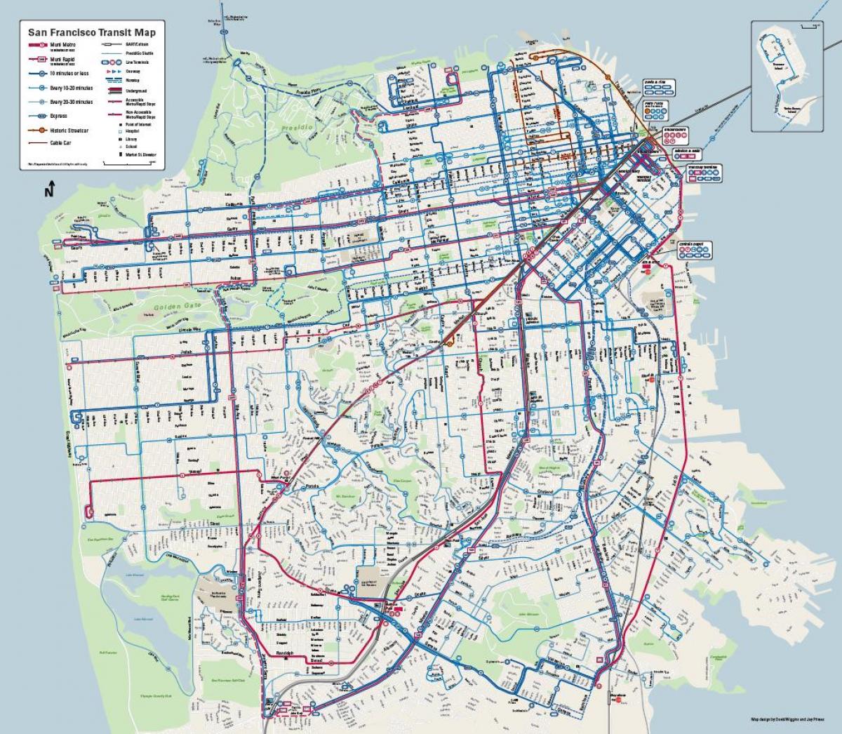 旧金山总线系统的地图