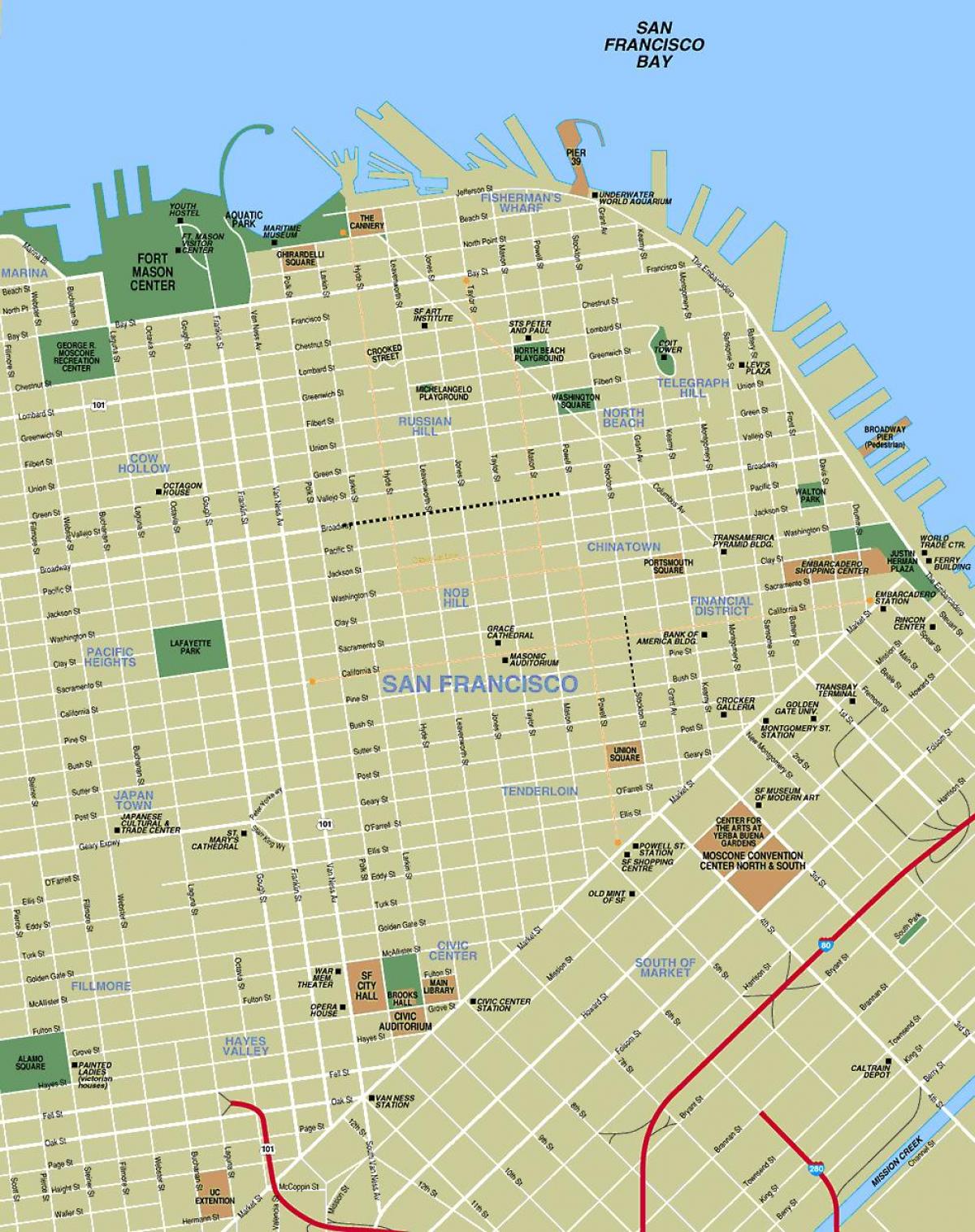 地图景点旧金山