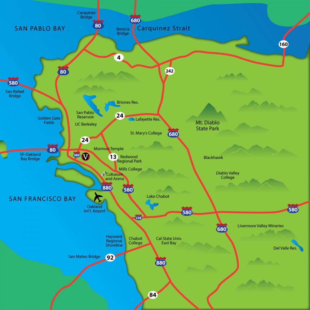 东湾加利福尼亚地图