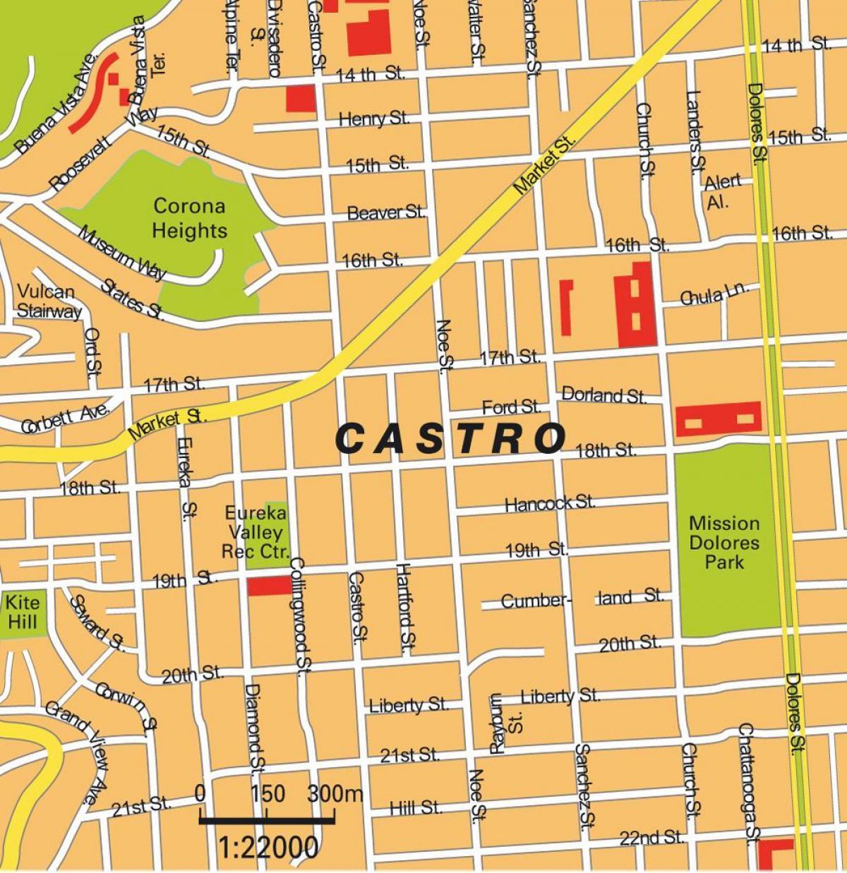地图卡斯特区在旧金山