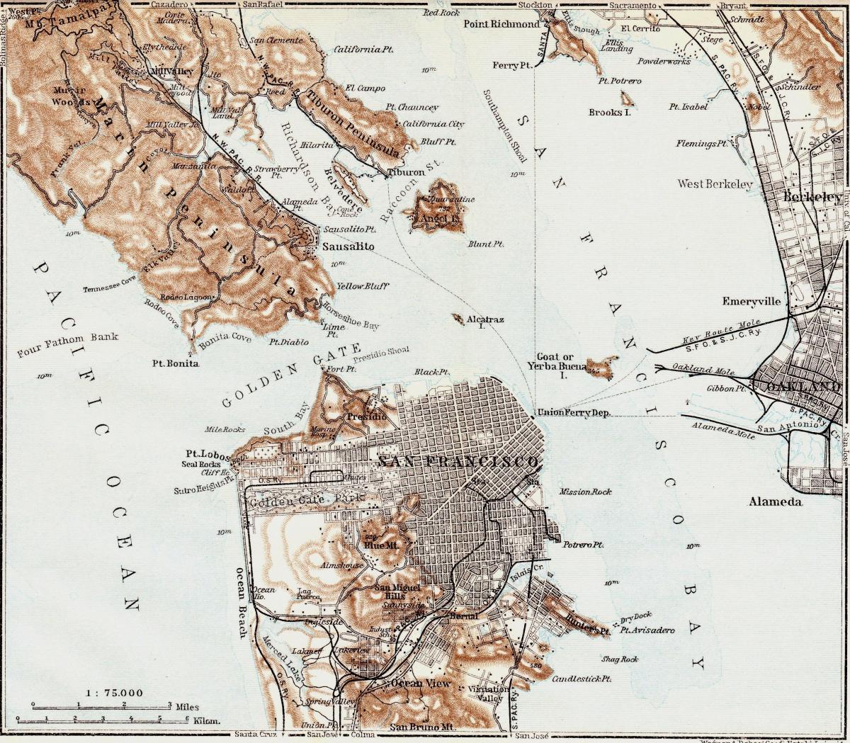地图的古旧金山 