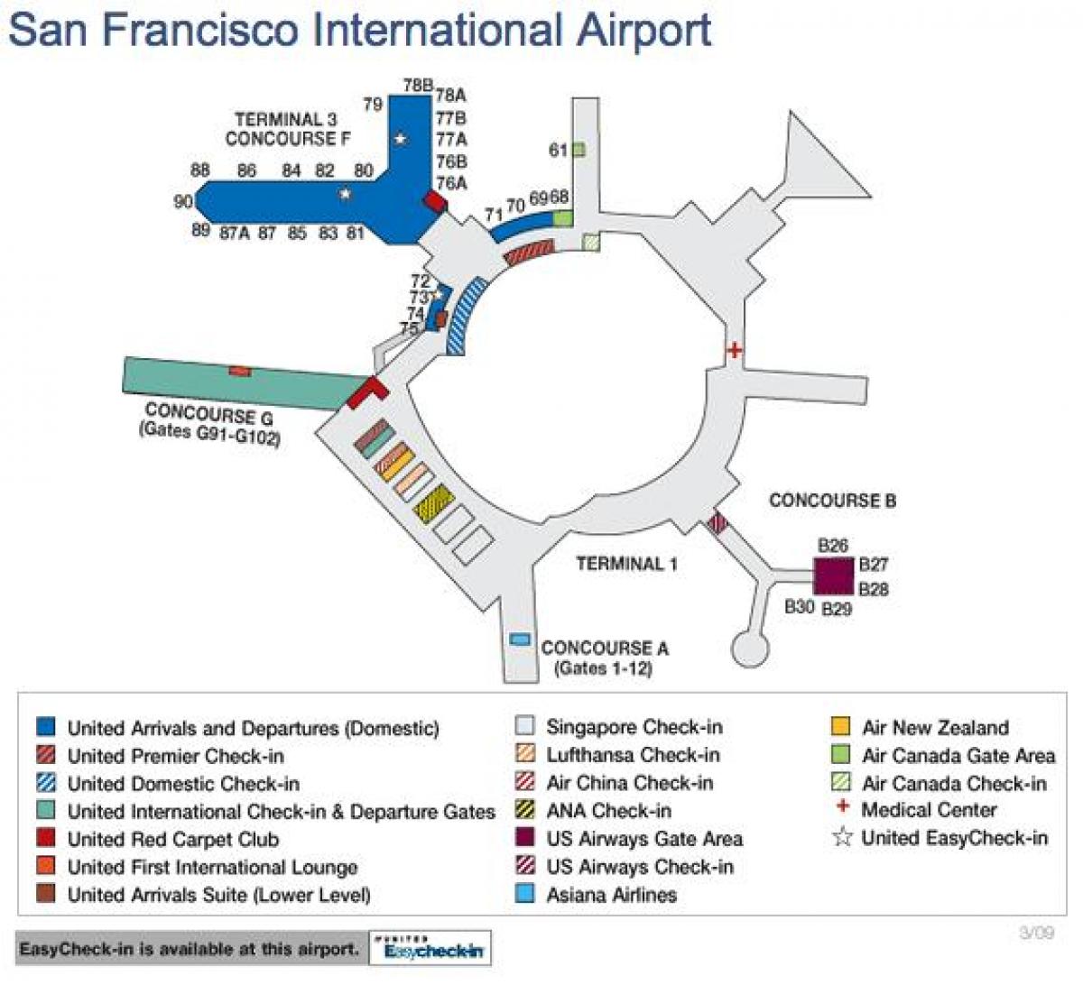 旧金山的机场地图美