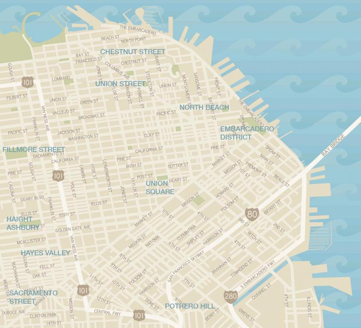 地图的旧金山服装区