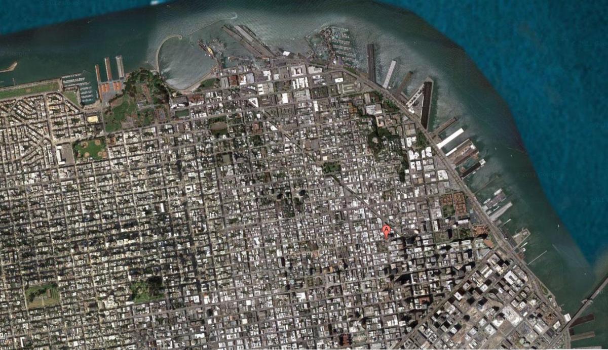 地图的旧金山卫星