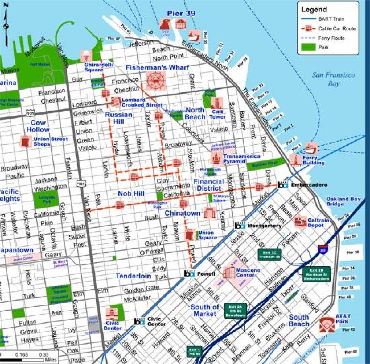 地图San Francisco市的街道