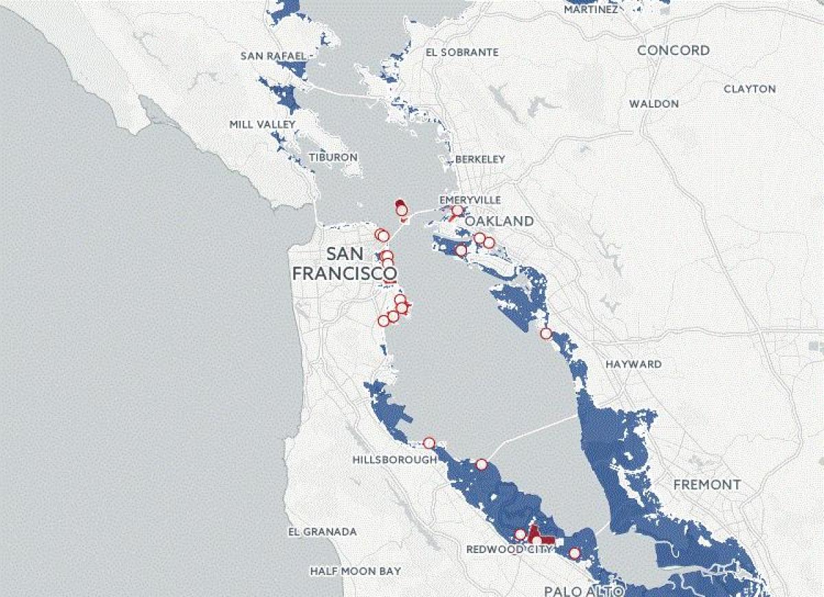 地图的旧金山的洪水