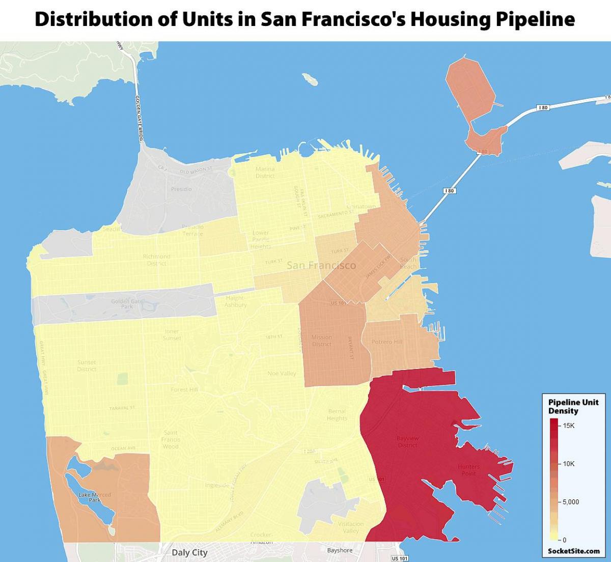 旧金山的公共住房的地图