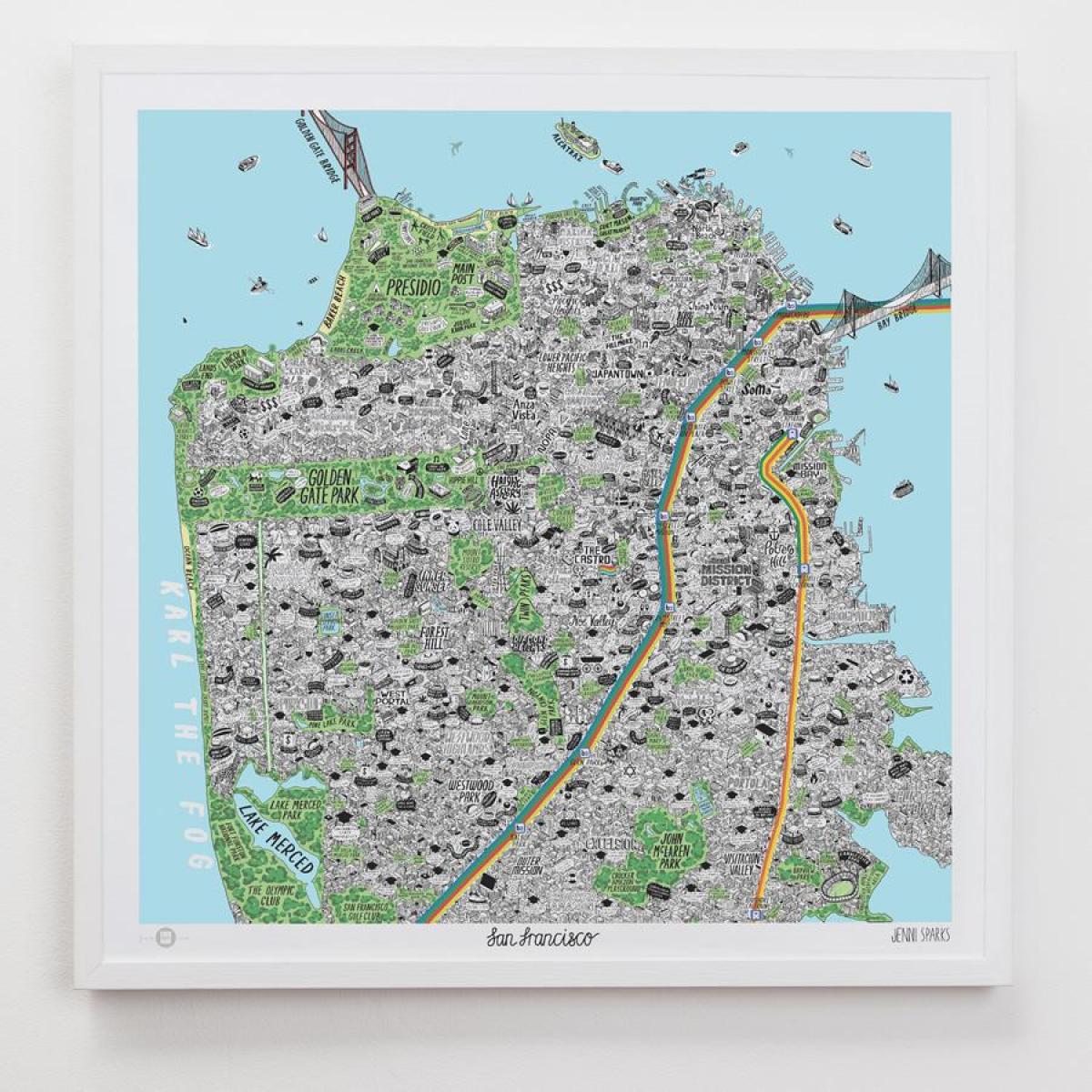 地图的旧金山艺术