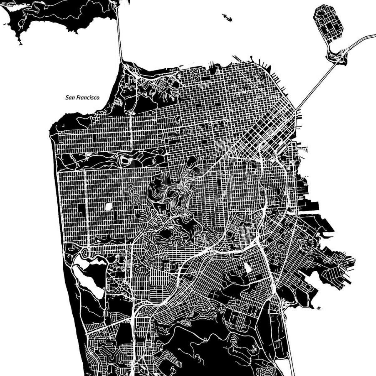 地图的旧金山矢量