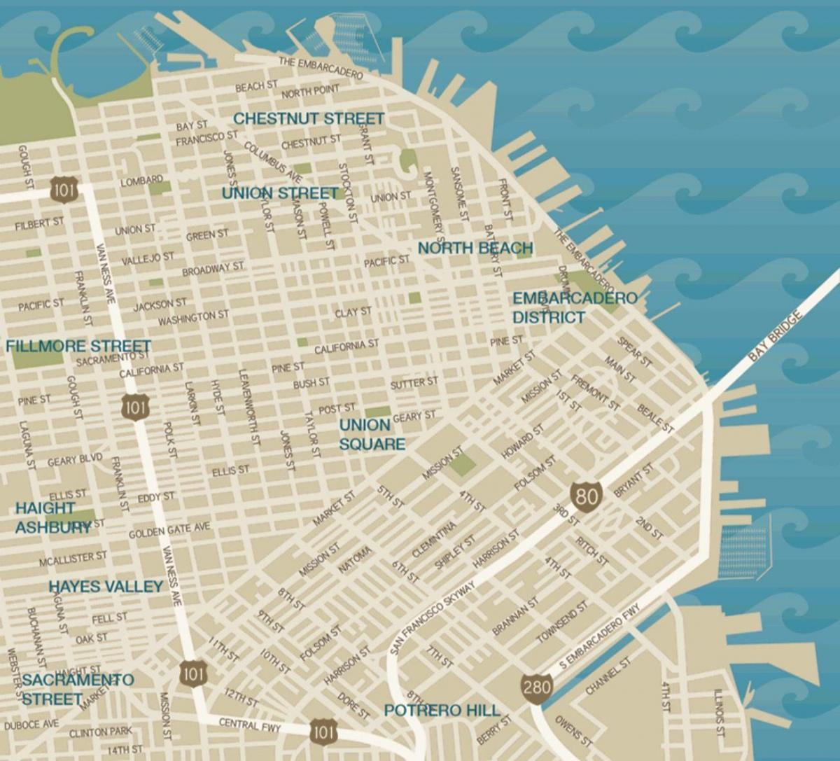 地图的旧金山联合广场
