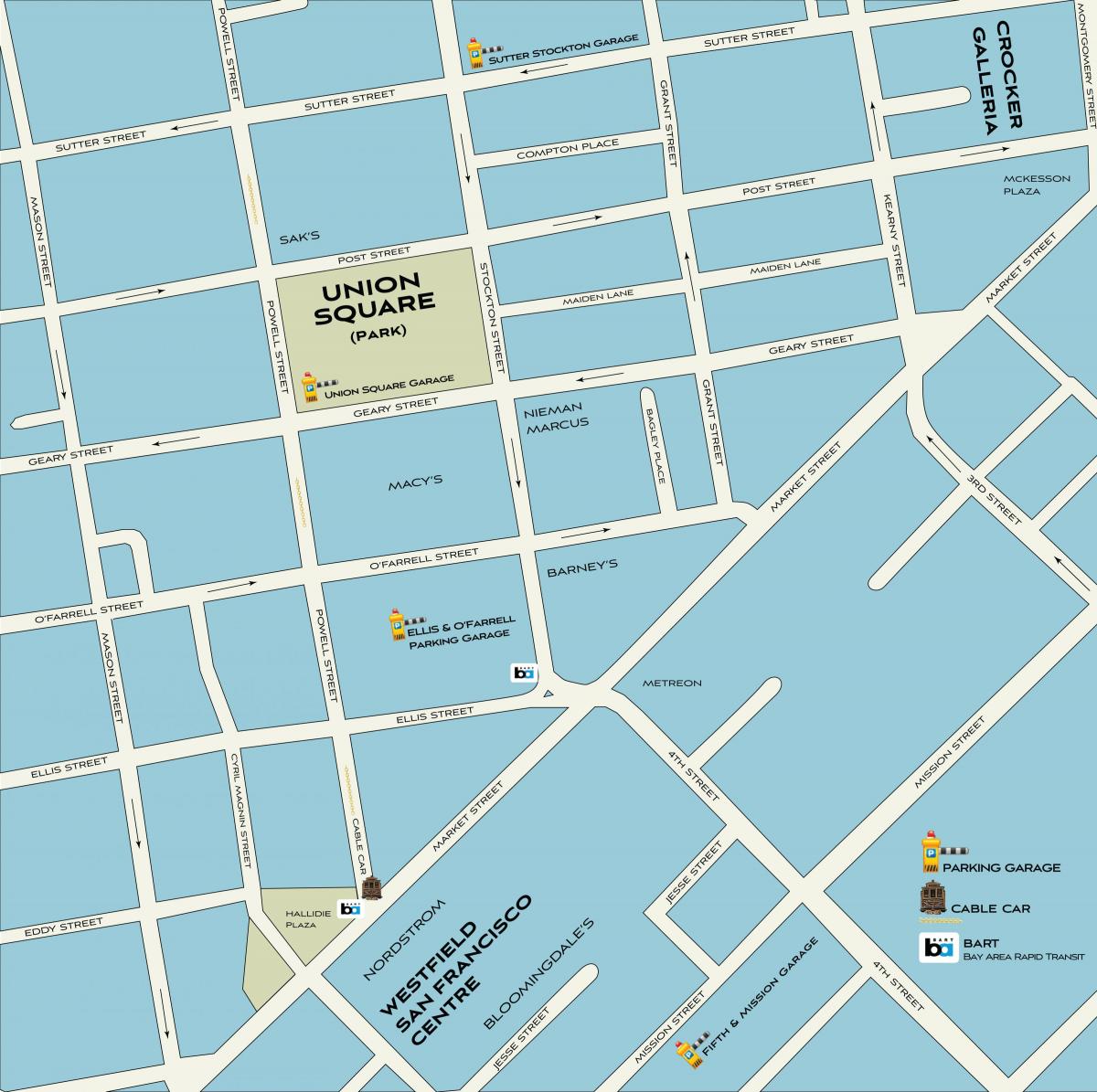 旧金山购物的地图