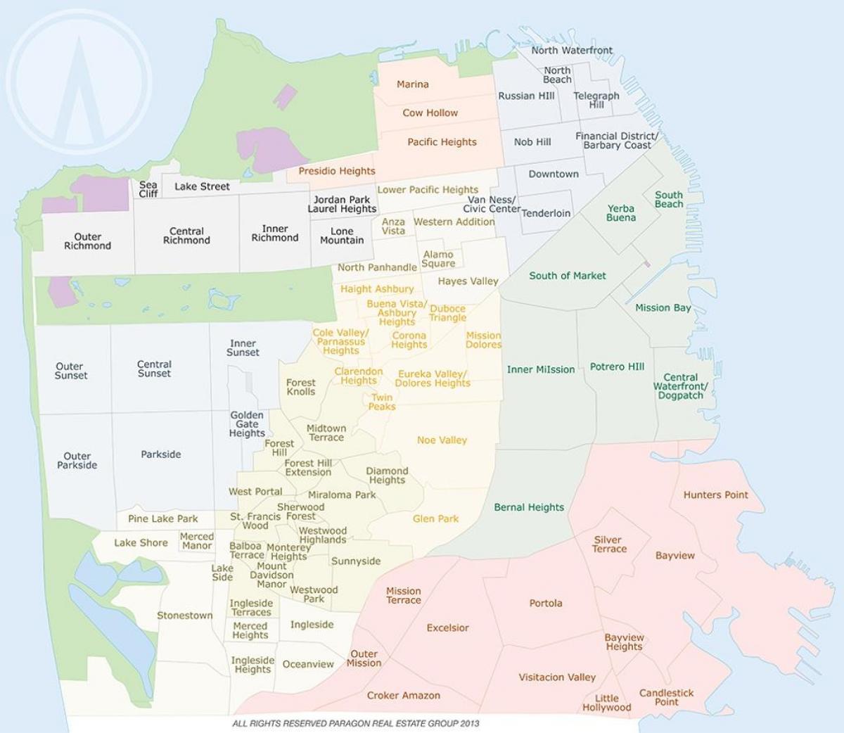 地图上的空心牛旧金山