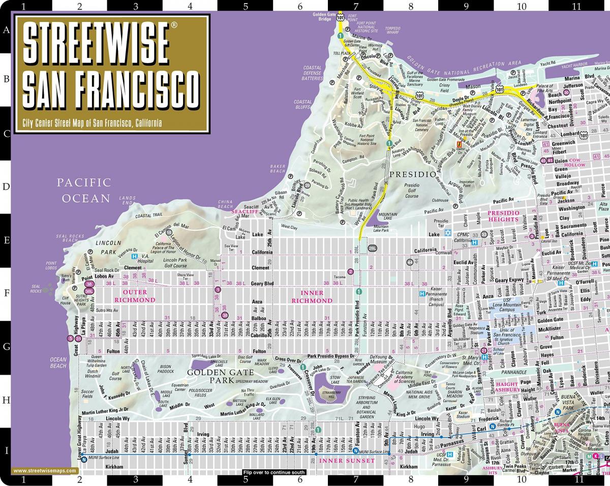 地图的街头旧金山