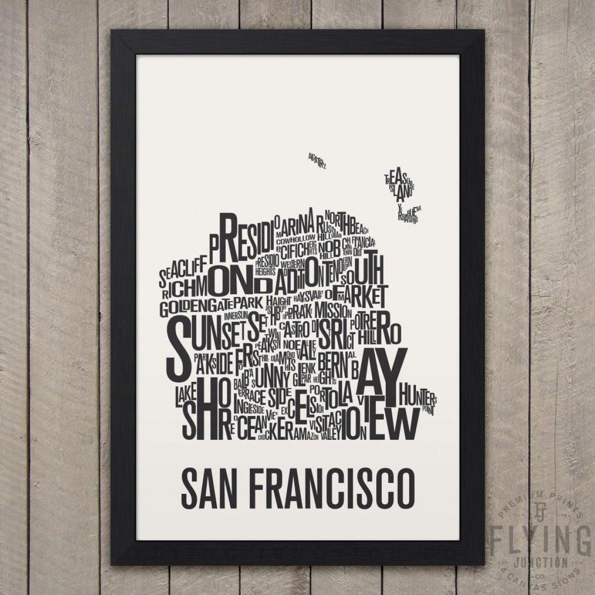 旧金山的排版的地图