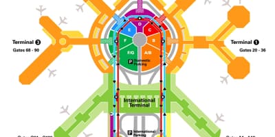 旧金山的机场终端的地图