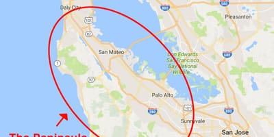 地图的旧金山半岛 