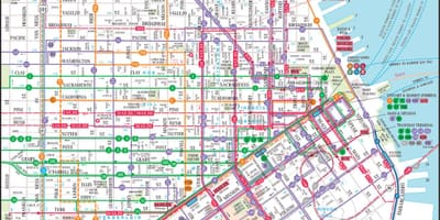旧金山的公共交通地图