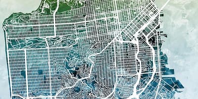 地图San Francisco市的艺术