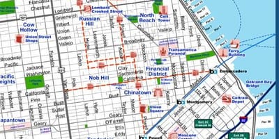 地图San Francisco市的街道