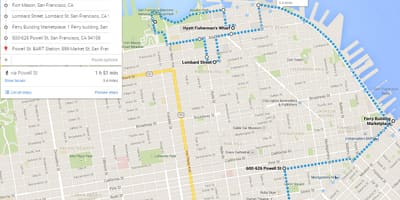 旧金山徒步旅行的地图