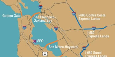 收费公路旧金山的地图
