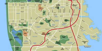 旧金山的景点地图