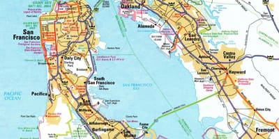 地图的海湾地区高速公路 