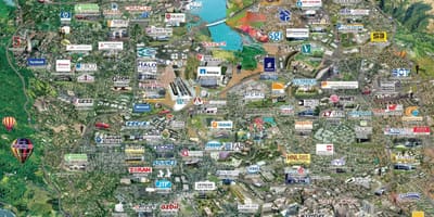 硅谷的高科技的地图