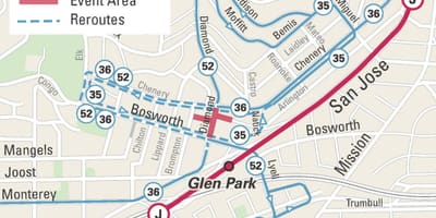 地图glen park旧金山