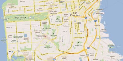 地图拉到San Francisco