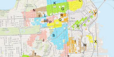 旧金山的停车区的地图