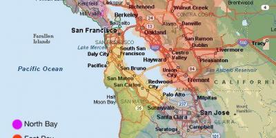 旧金山区地图和周边地区