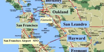 地图，旧金山加利福尼亚州