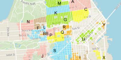 免费的街道停车场旧金山的地图