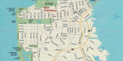 地图的旧金山的主要景点