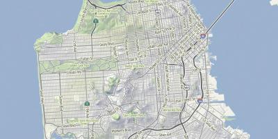 地图的旧金山的地形