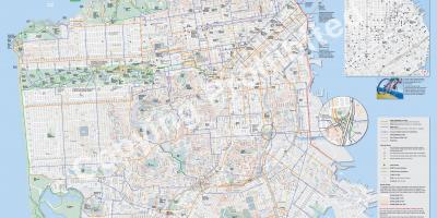 地图的旧金山的自行车