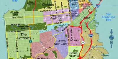 街道地图的旧金山加利福尼亚州