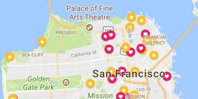 地图的旧金山的金融区
